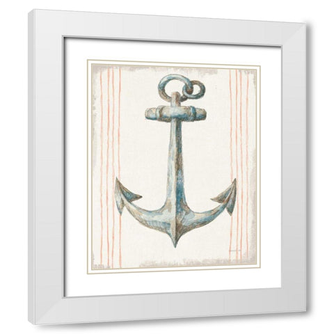 Floursack Nautical V no Words White Modern Wood Framed Art Print with Double Matting by Nai, Danhui