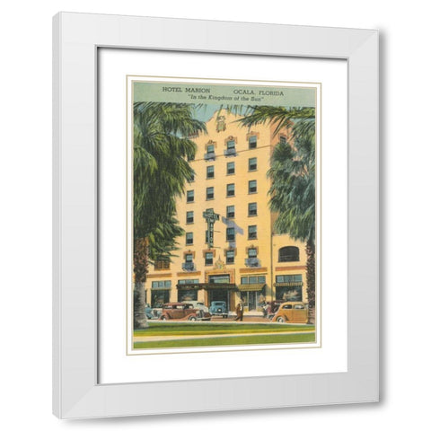 Florida Postcard V White Modern Wood Framed Art Print with Double Matting by Wild Apple Portfolio