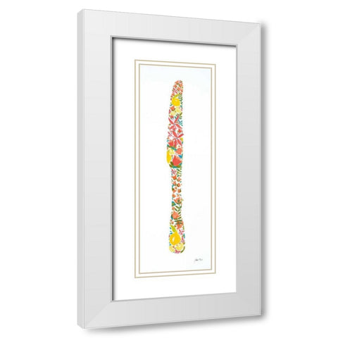 Floral Knife White Modern Wood Framed Art Print with Double Matting by Davis, Joan E.