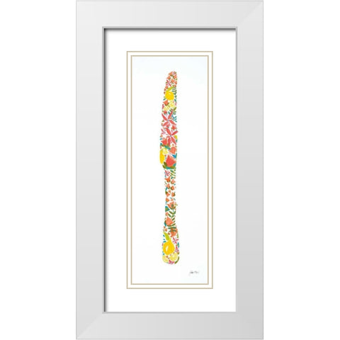 Floral Knife White Modern Wood Framed Art Print with Double Matting by Davis, Joan E.