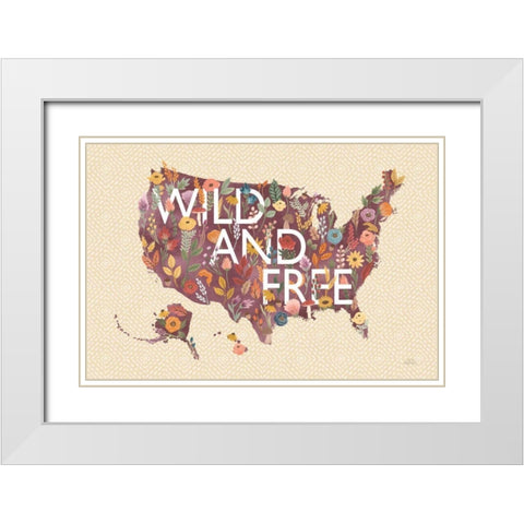 Harvest Garden USA White Modern Wood Framed Art Print with Double Matting by Marshall, Laura