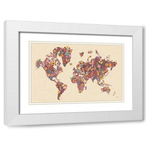 Harvest Garden World White Modern Wood Framed Art Print with Double Matting by Marshall, Laura