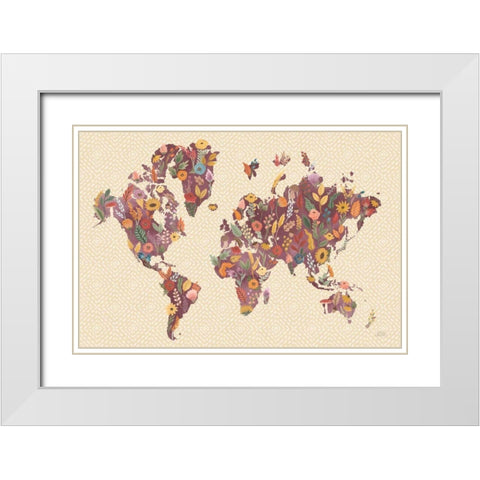 Harvest Garden World White Modern Wood Framed Art Print with Double Matting by Marshall, Laura