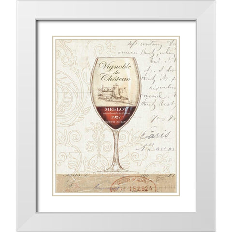 Wine by the Glass II White Modern Wood Framed Art Print with Double Matting by Brissonnet, Daphne