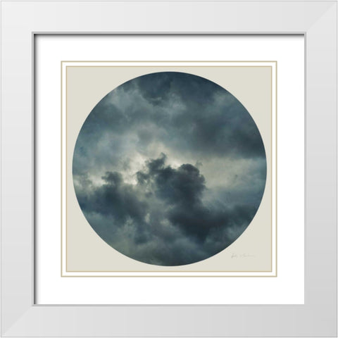 Cloud Circle II White Modern Wood Framed Art Print with Double Matting by Eichman, Andre
