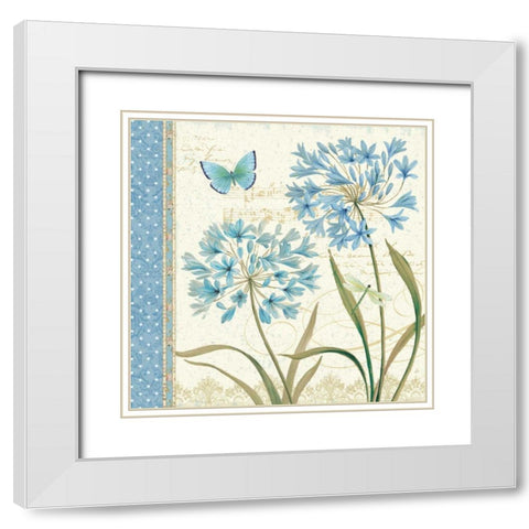 Blue Melody III White Modern Wood Framed Art Print with Double Matting by Brissonnet, Daphne