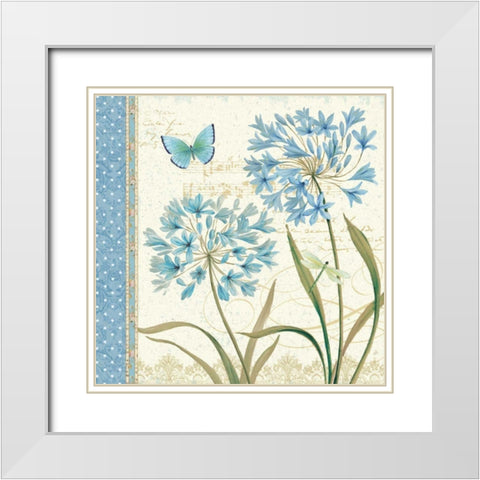 Blue Melody III White Modern Wood Framed Art Print with Double Matting by Brissonnet, Daphne