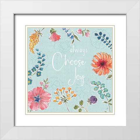 Gypsy Meadow V Blue White Modern Wood Framed Art Print with Double Matting by Brissonnet, Daphne