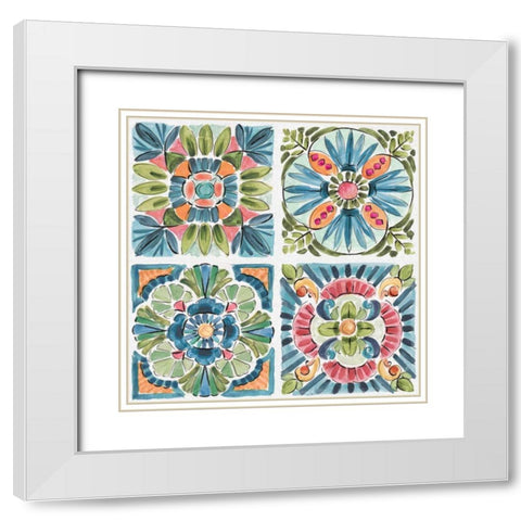 Gypsy Meadow Pattern VII White Modern Wood Framed Art Print with Double Matting by Brissonnet, Daphne