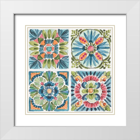 Gypsy Meadow Pattern VII White Modern Wood Framed Art Print with Double Matting by Brissonnet, Daphne