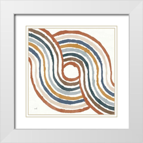 Rainbow Road II Thick Lines White Modern Wood Framed Art Print with Double Matting by Hershey, Moira