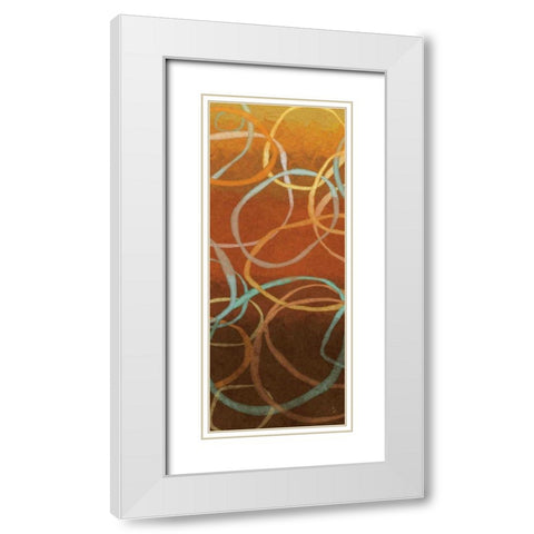 Square Dancing Circles I White Modern Wood Framed Art Print with Double Matting by Adams, Sarah