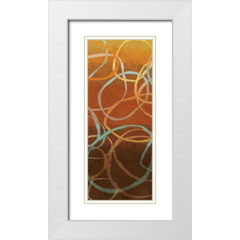 Square Dancing Circles I White Modern Wood Framed Art Print with Double Matting by Adams, Sarah