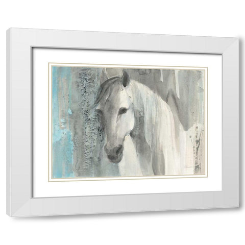 Quiet and Calm White Modern Wood Framed Art Print with Double Matting by Hristova, Albena