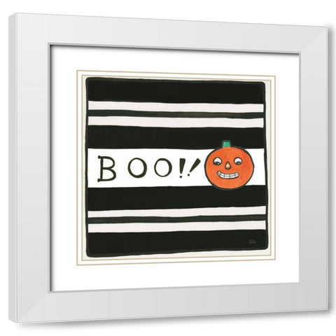 Boo White Modern Wood Framed Art Print with Double Matting by Averinos, Melissa