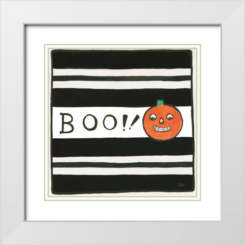 Boo White Modern Wood Framed Art Print with Double Matting by Averinos, Melissa