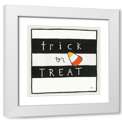 Trick or Treat White Modern Wood Framed Art Print with Double Matting by Averinos, Melissa