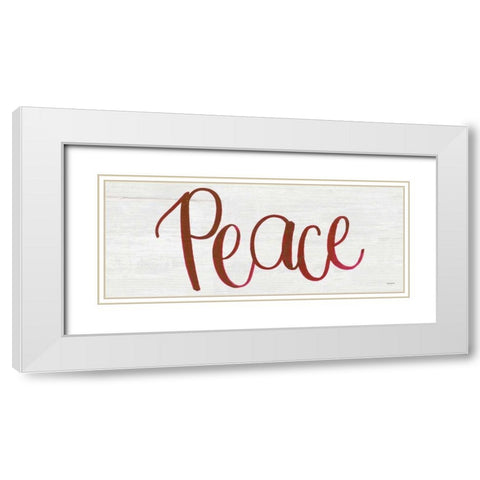 Peace White Modern Wood Framed Art Print with Double Matting by Jackson, Jenaya