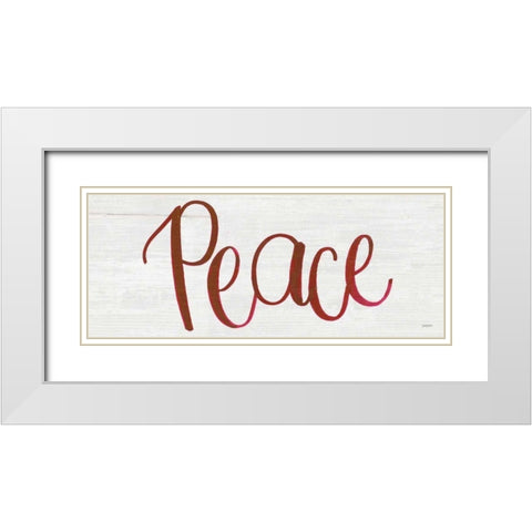 Peace White Modern Wood Framed Art Print with Double Matting by Jackson, Jenaya