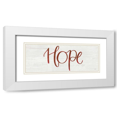 Hope White Modern Wood Framed Art Print with Double Matting by Jackson, Jenaya
