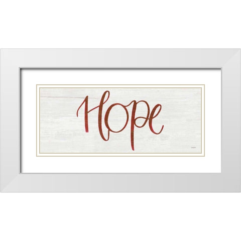 Hope White Modern Wood Framed Art Print with Double Matting by Jackson, Jenaya