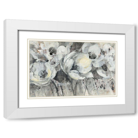 Floral Fantasy White Modern Wood Framed Art Print with Double Matting by Hristova, Albena