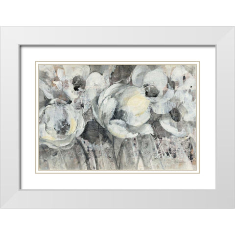 Floral Fantasy White Modern Wood Framed Art Print with Double Matting by Hristova, Albena