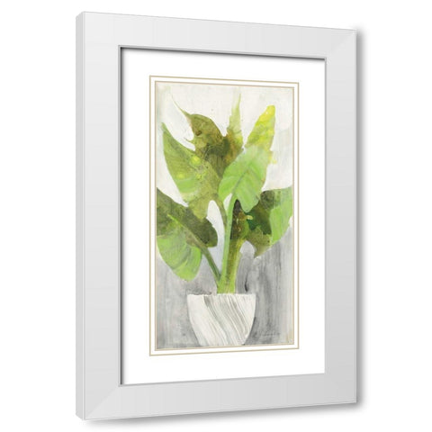 Tropical Planter I White Modern Wood Framed Art Print with Double Matting by Hristova, Albena
