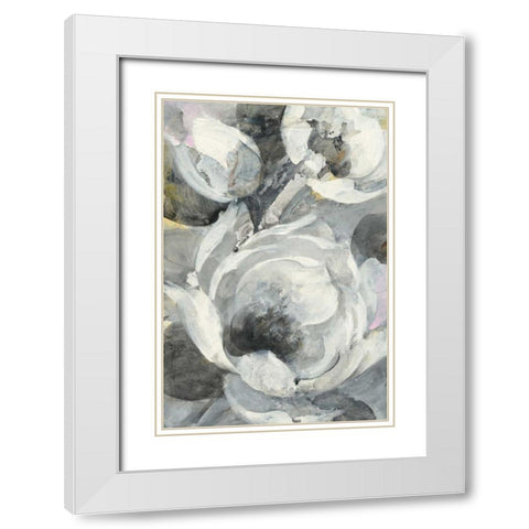 White Delight I White Modern Wood Framed Art Print with Double Matting by Hristova, Albena