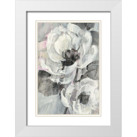 White Delight II White Modern Wood Framed Art Print with Double Matting by Hristova, Albena