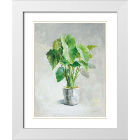 Greenhouse Palm I White Modern Wood Framed Art Print with Double Matting by Nai, Danhui