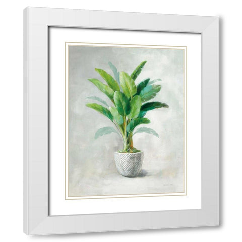 Greenhouse Palm II White Modern Wood Framed Art Print with Double Matting by Nai, Danhui