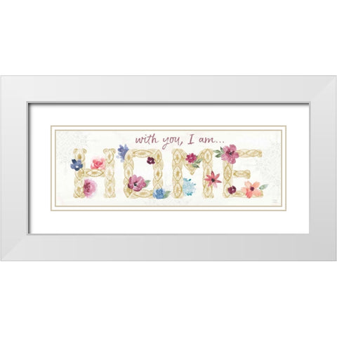 Naturally Inspired V White Modern Wood Framed Art Print with Double Matting by June, Dina