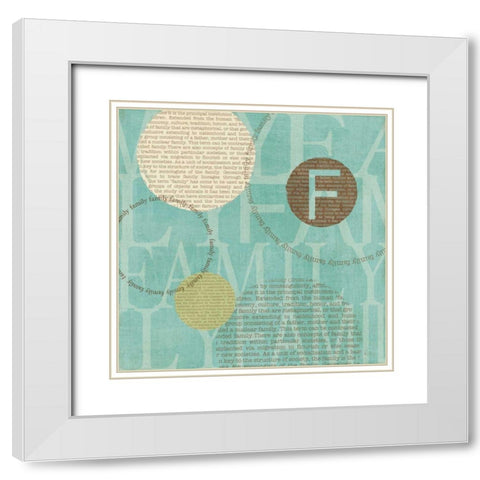 Circle of Words - Family White Modern Wood Framed Art Print with Double Matting by Charron, Veronique