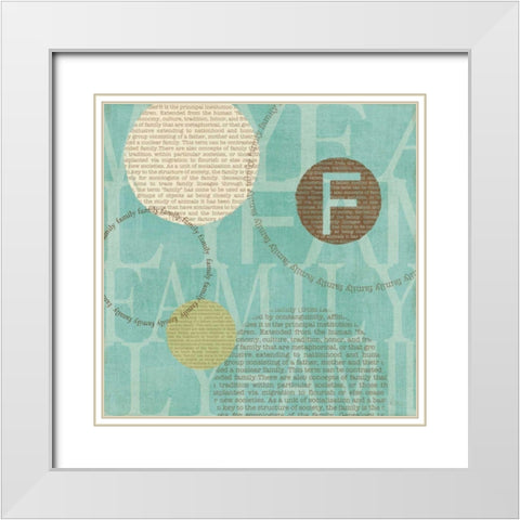 Circle of Words - Family White Modern Wood Framed Art Print with Double Matting by Charron, Veronique