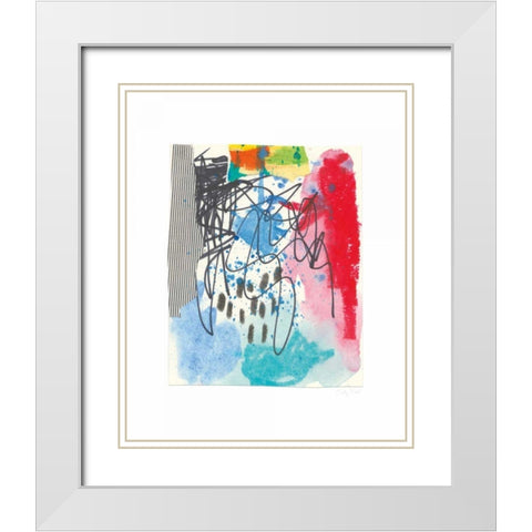 Waterfall I White Modern Wood Framed Art Print with Double Matting by Prahl, Courtney