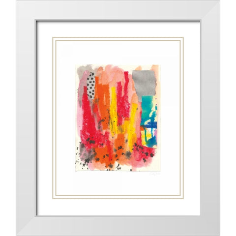 Fire I White Modern Wood Framed Art Print with Double Matting by Prahl, Courtney