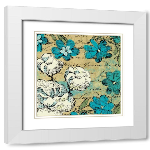 Poetique II White Modern Wood Framed Art Print with Double Matting by Pela