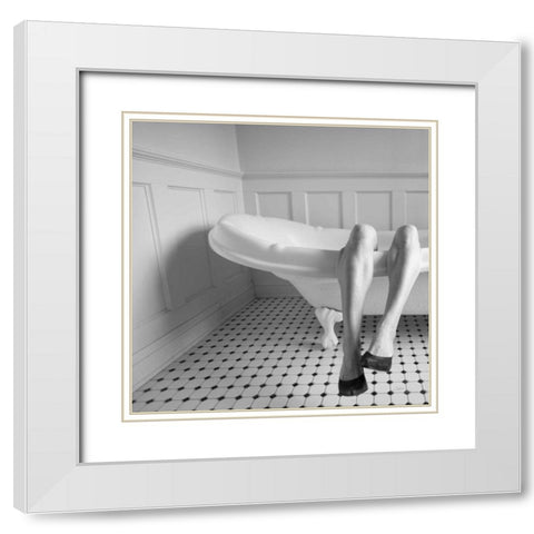 Legs White Modern Wood Framed Art Print with Double Matting by Aledanda