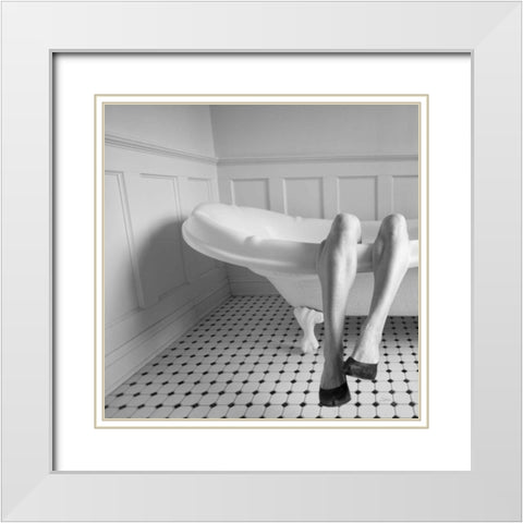 Legs White Modern Wood Framed Art Print with Double Matting by Aledanda