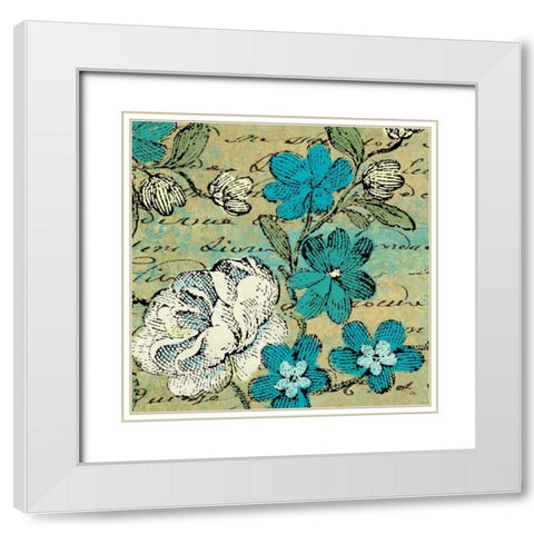 Poetique III White Modern Wood Framed Art Print with Double Matting by Pela