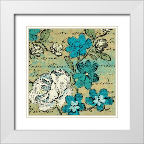 Poetique III White Modern Wood Framed Art Print with Double Matting by Pela