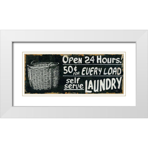Vintage Sign II White Modern Wood Framed Art Print with Double Matting by Pela