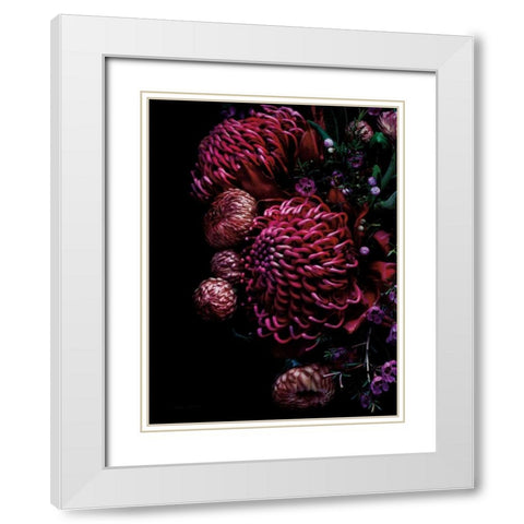 Waratah Bouquet White Modern Wood Framed Art Print with Double Matting by Catterall, Elise