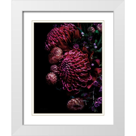 Waratah Bouquet White Modern Wood Framed Art Print with Double Matting by Catterall, Elise