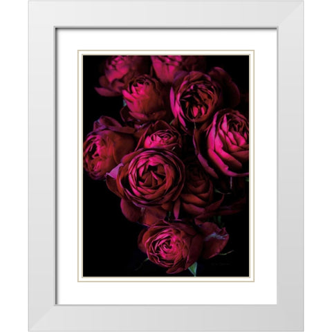 Cabbage Roses White Modern Wood Framed Art Print with Double Matting by Catterall, Elise