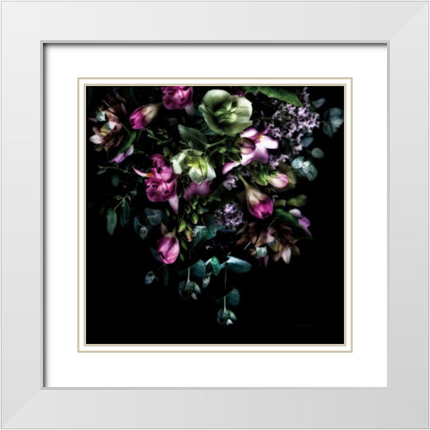 Hellebores Bouquet White Modern Wood Framed Art Print with Double Matting by Catterall, Elise