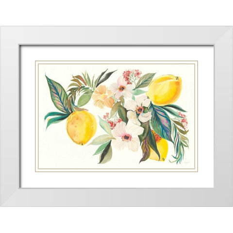 Citrus Summer I White Modern Wood Framed Art Print with Double Matting by Rice, Kristy