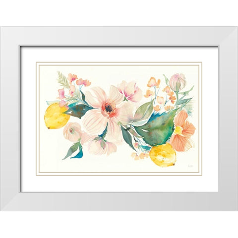 Citrus Summer II White Modern Wood Framed Art Print with Double Matting by Rice, Kristy