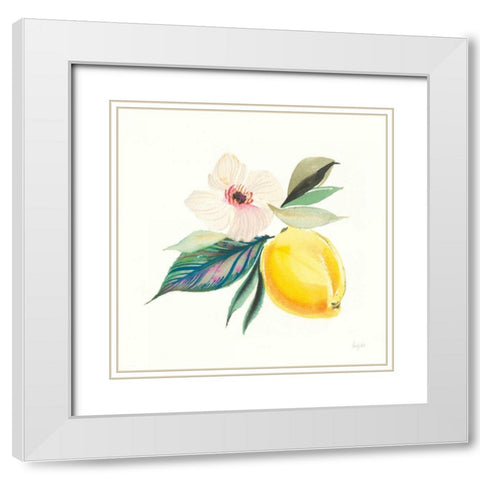 Citrus Summer III White Modern Wood Framed Art Print with Double Matting by Rice, Kristy
